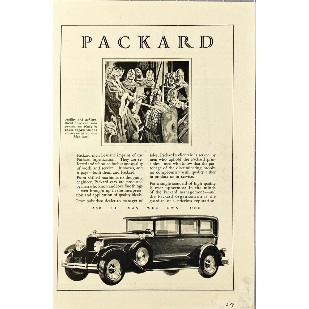 Packard "cars produced by people who know & love fine things" Vtg Print Ad 1929